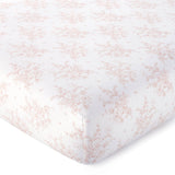 Heritage Blush Floral Organic Cotton Crib Fitted Sheet
