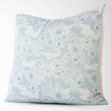 Lillian Garden Floral Throw Pillow in Sky Blue