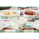 Winter Ski Slope Stoneware Bowl