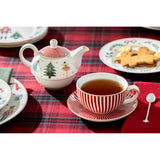 Nutcracker Wonderland Red Stripes Fine Porcelain Tea For One