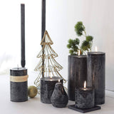 Vance Kitira Handpoured Black Taper Candle Set