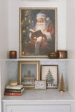 Christmas Tree with Presents Framed Antique Art: 7x9