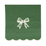 Gold Bow Scalloped Cocktail Napkin