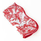 (Set of 4) Nutcracker Toile Scalloped Dinner Napkins
