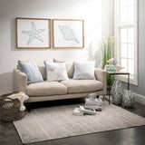 Charolais Soft Blue Scrolls Throw Pillow