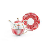Nutcracker Wonderland Red Stripes Fine Porcelain Tea For One