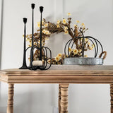 Matte Black Wire Pumpkin Candleholder