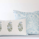 Lillian Garden Floral Throw Pillow in Sky Blue