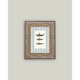 Whales on Stripes Framed Antique Art