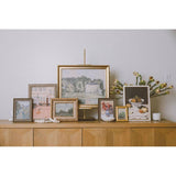 Red Flowers in Blue Vase Framed Antique Art: 12x16