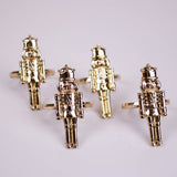 Gold Nutcracker Napkin Rings (Set of 4)
