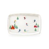 Winter Ski Slope Stoneware Serving Tray