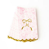 Pink Bow Toile Scalloped Paper Guest Towels