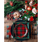 Red Christmas Plaid Dinner Napkin