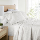 Calla Cotton Sateen Printed Sheet Set in Eucalyptus (300 Thread Count)