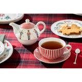 Nutcracker Wonderland Red Stripes Fine Porcelain Tea For One