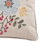 Angelica Linen Bird Embroidered Pillow
