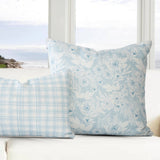 Lillian Garden Floral Throw Pillow in Sky Blue