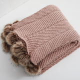 Paige Chenille Knit Pompom Blanket