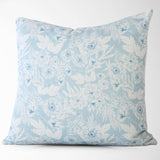 Lillian Garden Floral Throw Pillow in Sky Blue