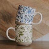 Handcrafted Spring Delft Stoneware Coffee Mug