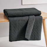 Cross Stitch Quilted Navy Throw