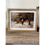 Vintage Santa Walking in the Woods Wall Art 12x8"