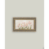 Pink Tulips Framed Antique Art: 7x5