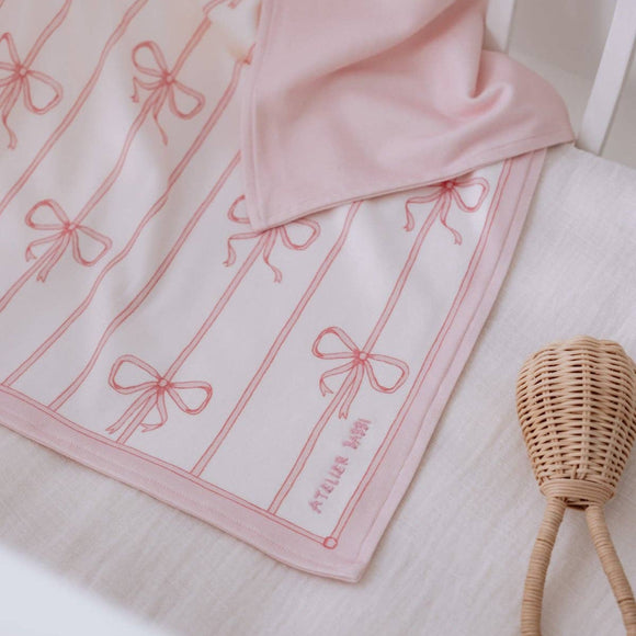 Pink Ribbon Organic Cotton Double-Sided Blanket