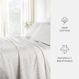 Calla Cotton Sateen Printed Sheet Set in Eucalyptus (300 Thread Count)