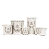 Embossed Bee Crest Cement Planter