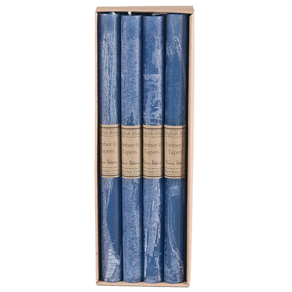 English Blue Taper Candles