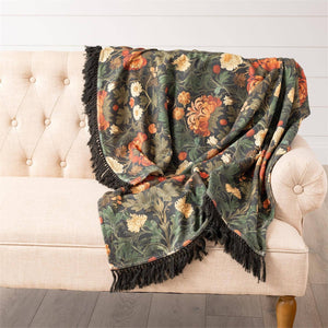 Moody Fall Florals Throw Blanket
