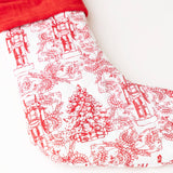 Classic Red Toile Nutcracker Quilted Stocking