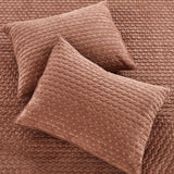 Velvet Stitch Quilt Set in Rust