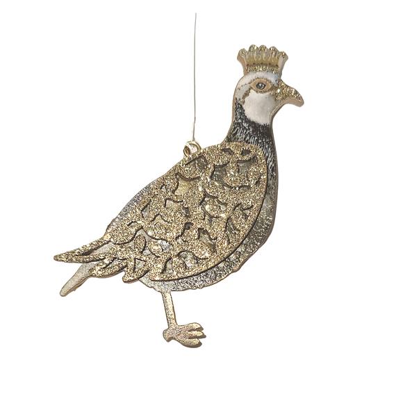 Glittered Partridge in a Pear Tree Ornament