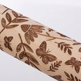 Butterfly Embossing Wooden Rolling Pin