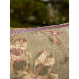 Vintage Rose Velvet Olive Lumbar Pillow