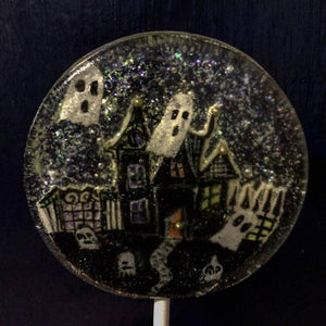 Fondant Haunted House Lollipops