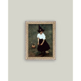 Little Witch Framed Antique Art: 5x7