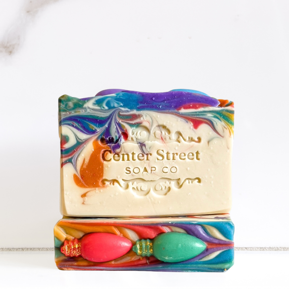 Christmas Bulb Deck The Halls Cinnamon Handmade Soap Bar - 4oz