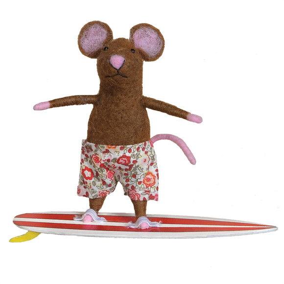 Felt Surfer Mouse Ornament