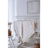 Toile De Jouy Double-Sided Organic Cotton Blanket in Beige
