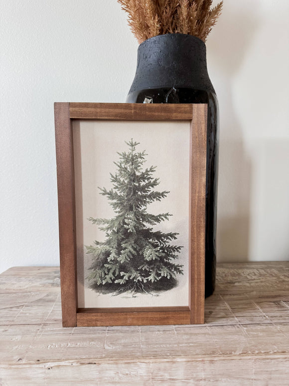 Evergreen Vintage Print | Light Oak / 8x12