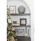 Snowy Stroll Framed Antique Art 10x8