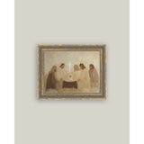 Neutral Nativity Framed Antique Art: 7x5