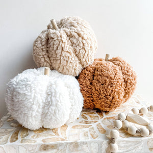 Handmade Plush Sherpa Decorative Pumpkins