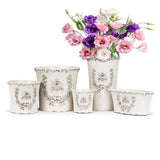 Embossed Bee Crest Cement Planter
