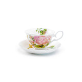 Hydrangea & Hummingbird Bone China Cup and Saucer