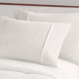 Striped Seersucker Ivory Comforter Set